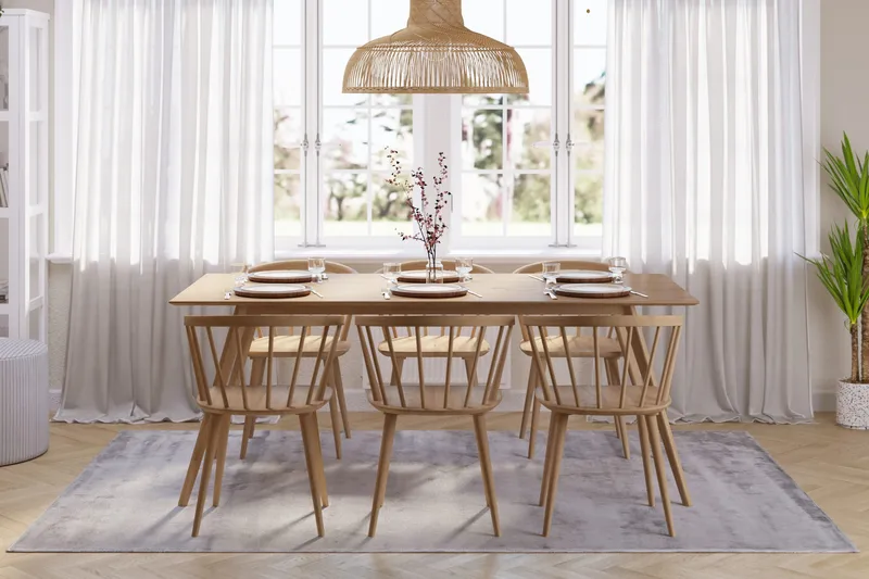 Tyrö Matgrupp med 6 st Tyrö Karmstolar - Oak/Oak - Möbler - Bord & matgrupp - Matgrupp