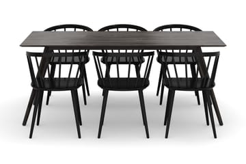 Tyrö Matgrupp med 6 st Tyrö Karmstolar - Smoked Oak/Black - Möbler - Bord & matgrupp - Matgrupp