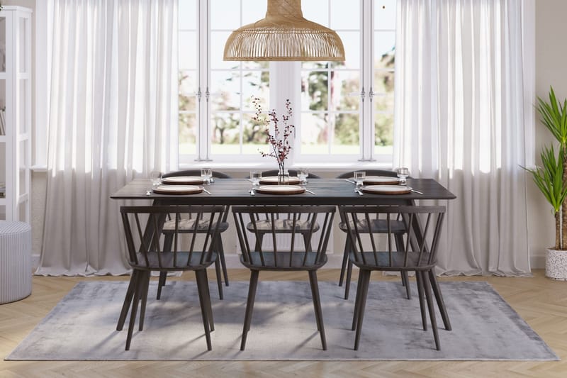 Tyrö Matgrupp med 6 st Tyrö Karmstolar - Smoked Oak/Smoked Oak - Möbler - Bord & matgrupp - Matgrupp