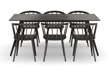 Tyrö Matgrupp med 6 st Tyrö Karmstolar - Smoked Oak/Smoked Oak - Möbler - Bord & matgrupp - Matgrupp
