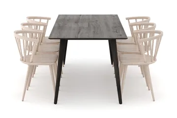 Tyrö Matgrupp med 6 st Tyrö Karmstolar - Smoked Oak/Whitewash - Möbler - Bord & matgrupp - Matgrupp