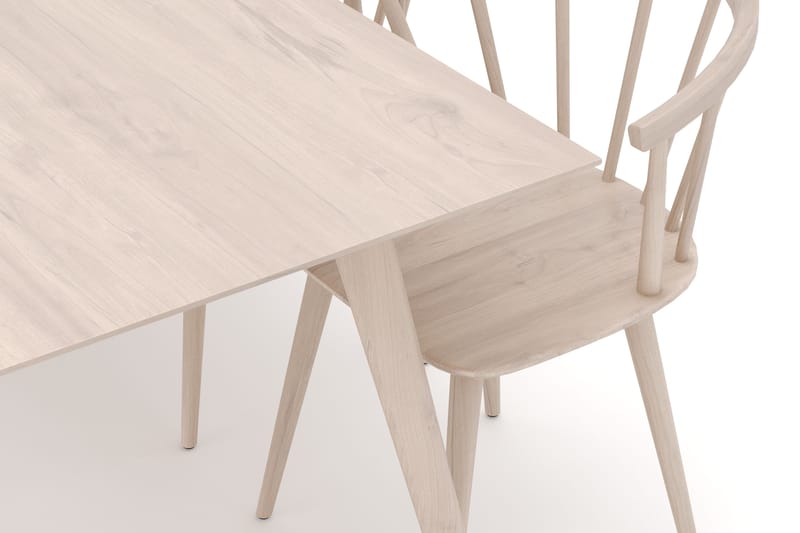 Tyrö Matgrupp med 6 st Tyrö Karmstolar - Whitewash/Whitewash - Möbler - Bord & matgrupp - Matgrupp