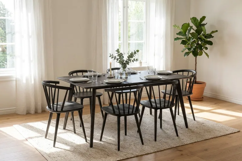 Tyrö Rektangulär Matbord & köksbord 190 cm x 90 cm Askträ - Rökt ek - Möbler - Bord & matgrupp - Matbord & köksbord