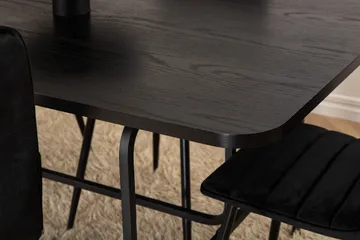 Uno Matgrupp 200 cm Rektangulär med 6 Windu Lyx stolar - Svart - Möbler - Bord & matgrupp - Matgrupp