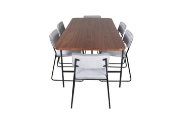 Unos Matgrupp 200 cm Rektangul�är med 6 Kenth stolar - Svart - Möbler - Bord & matgrupp - Matgrupp