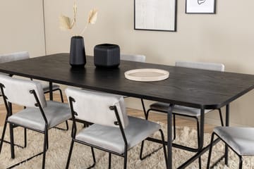 Unos Matgrupp 200 cm Rektangulär med 6 Kenth stolar - Svart - Möbler - Bord & matgrupp - Matgrupp