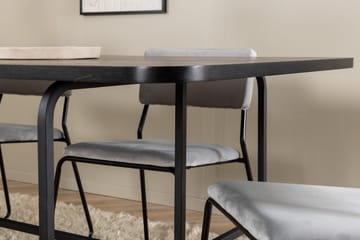 Unos Matgrupp 200 cm Rektangulär med 6 Kenth stolar - Svart - Möbler - Bord & matgrupp - Matgrupp