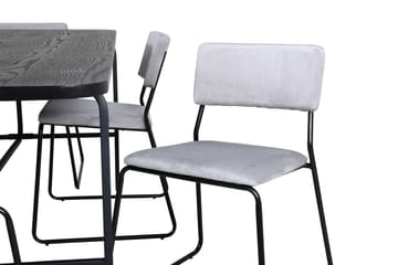 Unos Matgrupp 200 cm Rektangulär med 6 Kenth stolar - Svart - Möbler - Bord & matgrupp - Matgrupp
