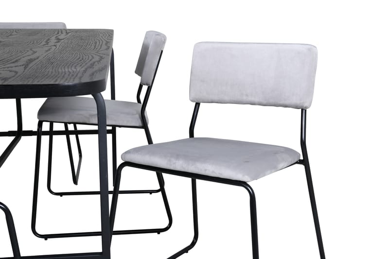 Unos Matgrupp 200 cm Rektangulär med 6 Kenth stolar - Svart - Möbler - Bord & matgrupp - Matgrupp