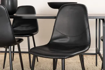 Unos Matgrupp 200 cm Rektangulär med 6 Polar stolar - Svart - Möbler - Bord & matgrupp - Matgrupp