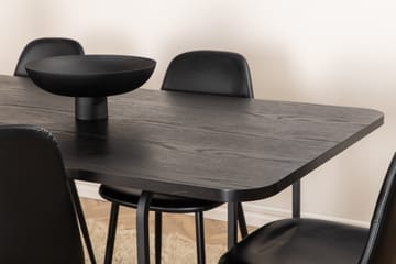 Unos Matgrupp 200 cm Rektangulär med 6 Polar stolar - Svart - Möbler - Bord & matgrupp - Matgrupp