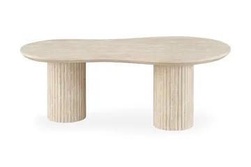 Uppveda Asymmetriskt Soffbord 130x70 cm med Travertinutseende - Beige - Möbler - Bord & matgrupp - Soffbord