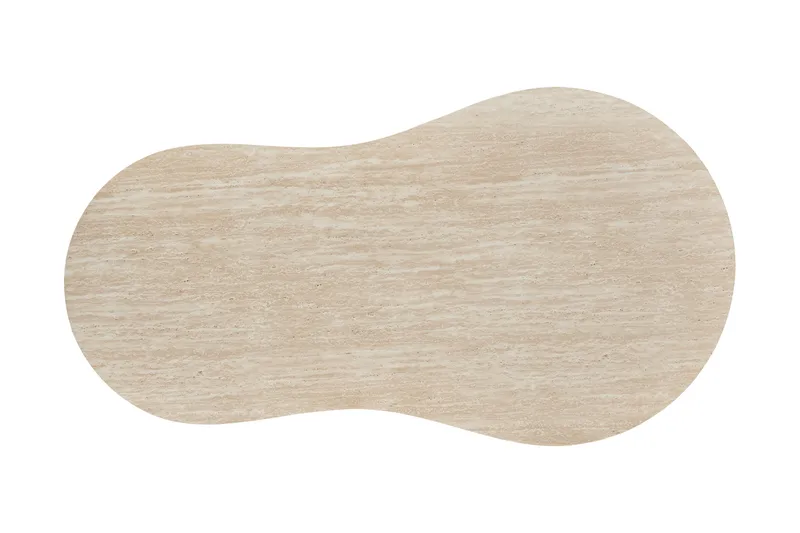 Uppveda Asymmetriskt Soffbord 130x70 cm med Travertinutseende - Beige - Möbler - Bord & matgrupp - Soffbord
