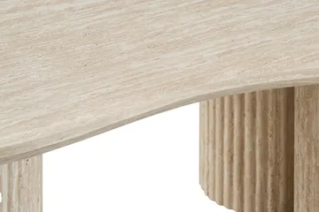 Uppveda Asymmetriskt Soffbord 130x70 cm med Travertinutseende - Beige - Möbler - Bord & matgrupp - Soffbord