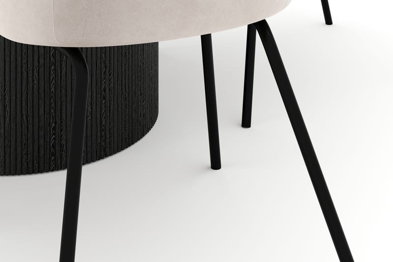 Uppveda Matbord 120 cm Rund med 4 Berit Stolar - Svart/Vit - Möbler - Bord & matgrupp - Matgrupp