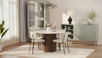 Uppveda Matbord 120 cm Rund med 4 Gemmiano Stolar - Brun - Möbler - Bord & matgrupp - Matgrupp