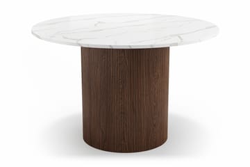 Uppveda Matbord 120 cm Rund med 4 Gemmiano Stolar - Brun - Möbler - Bord & matgrupp - Matgrupp