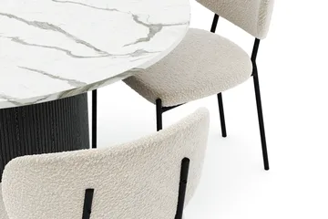 Uppveda Matbord 120 cm Rund med 4 Gemmiano Stolar - Svart/Vit - Möbler - Bord & matgrupp - Matgrupp