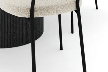 Uppveda Matbord 120 cm Rund med 4 Gemmiano Stolar - Svart/Vit - Möbler - Bord & matgrupp - Matgrupp