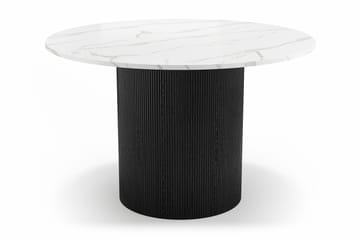 Uppveda Matbord 120 cm Rund med 4 Gemmiano Stolar - Svart/Vit - Möbler - Bord & matgrupp - Matgrupp