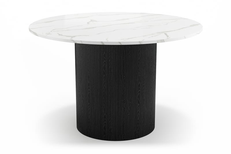 Uppveda Matbord 120 cm Rund med 4 Gemmiano Stolar - Svart/Vit - Möbler - Bord & matgrupp - Matgrupp