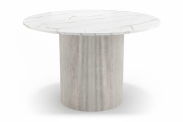 Uppveda Matbord 120 cm Rund med 4 Gemmiano Stolar - Vit - Möbler - Bord & matgrupp - Matgrupp