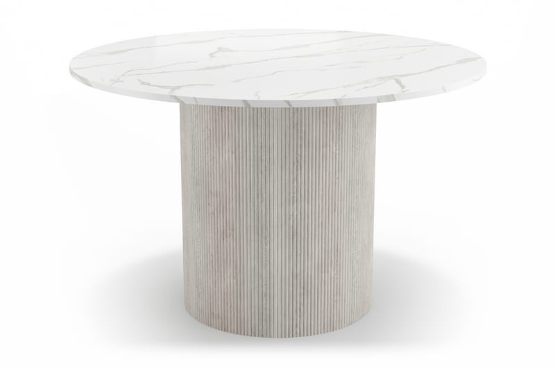 Uppveda Matbord 120 cm Rund med 4 Gemmiano Stolar - Vit - Möbler - Bord & matgrupp - Matgrupp