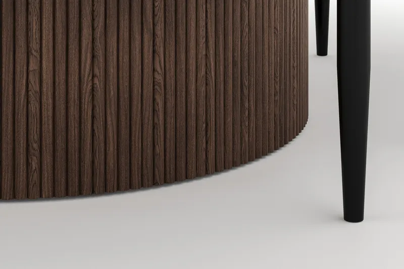 Uppveda Matbord 120 cm Rund med 4 Sawako Stolar - Brun - Möbler - Bord & matgrupp - Matgrupp