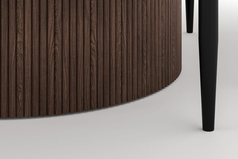 Uppveda Matbord 120 cm Rund med 4 Sawako Stolar - Brun - Möbler - Bord & matgrupp - Matgrupp