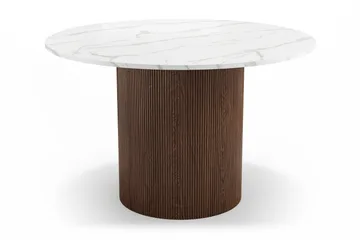 Uppveda Matbord 120 cm Rund med 4 Sawako Stolar - Brun - Möbler - Bord & matgrupp - Matgrupp