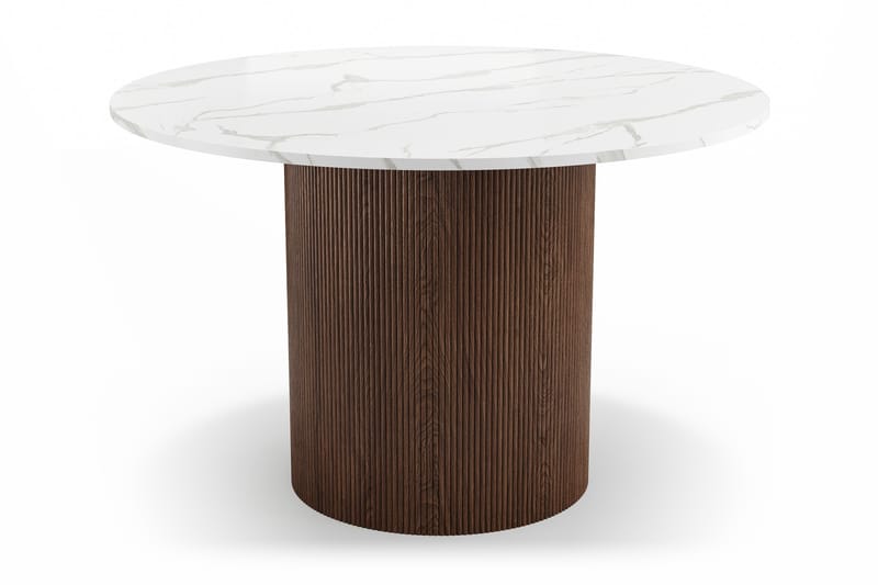 Uppveda Matbord 120 cm Rund med 4 Sawako Stolar - Brun - Möbler - Bord & matgrupp - Matgrupp