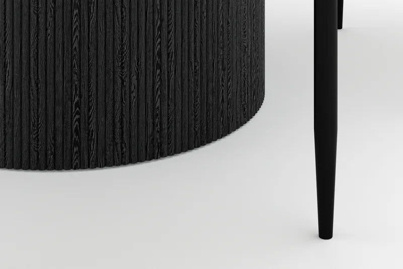 Uppveda Matbord 120 cm Rund med 4 Sawako Stolar - Svart/Vit - Möbler - Bord & matgrupp - Matgrupp