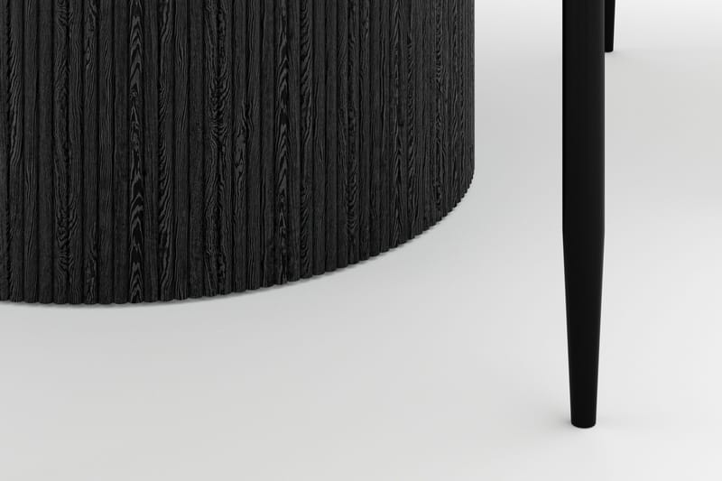 Uppveda Matbord 120 cm Rund med 4 Sawako Stolar - Svart/Vit - Möbler - Bord & matgrupp - Matgrupp