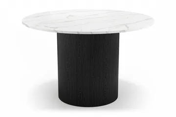 Uppveda Matbord 120 cm Rund med 4 Sawako Stolar - Svart/Vit - Möbler - Bord & matgrupp - Matgrupp