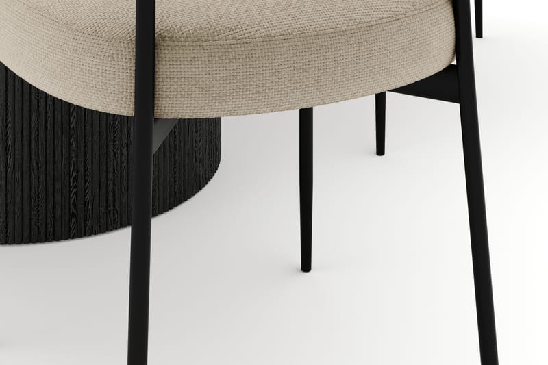 Uppveda Matbord 120 cm Rund med 4 Sawako Stolar - Svart/Vit - Möbler - Bord & matgrupp - Matgrupp