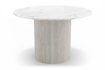 Uppveda Matbord 120 cm Rund med 4 Sawako Stolar - Vit - Möbler - Bord & matgrupp - Matgrupp