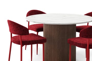 Uppveda Matbord 120 cm Rund med 4 st Jairam Matstolar - Brun - Möbler - Bord & matgrupp - Matgrupp