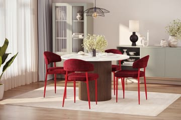 Uppveda Matbord 120 cm Rund med 4 st Jairam Matstolar - Brun - Möbler - Bord & matgrupp - Matgrupp