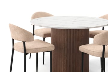 Uppveda Matbord 120 cm Rund med 4 st Jairam Matstolar - Brun - Möbler - Bord & matgrupp - Matgrupp