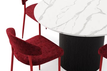 Uppveda Matbord 120 cm Rund med 4 st Jairam Matstolar - Svart/Vit - Möbler - Bord & matgrupp - Matgrupp