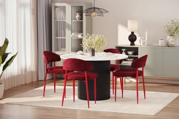 Uppveda Matbord 120 cm Rund med 4 st Jairam Matstolar - Svart/Vit - Möbler - Bord & matgrupp - Matgrupp