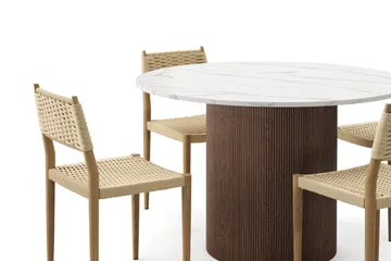 Uppveda Matbord 120 cm Rund med 4 st Jamna Matstolar - Brun - Möbler - Bord & matgrupp - Matgrupp