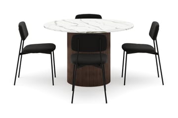Uppveda Matbord 120 cm Rund med 4 st Lowe Matstol|Bouclear - Brun - Möbler - Bord & matgrupp - Matgrupp