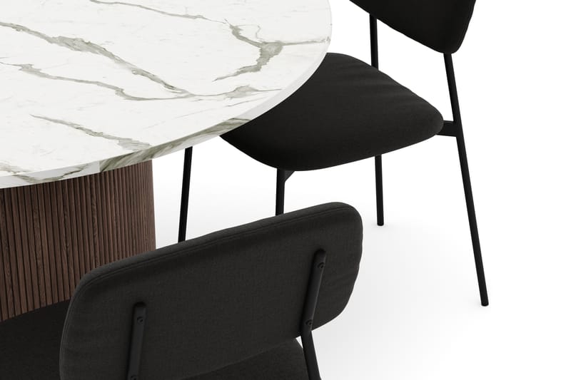 Uppveda Matbord 120 cm Rund med 4 st Lowe Matstol|Bouclear - Brun - Möbler - Bord & matgrupp - Matgrupp