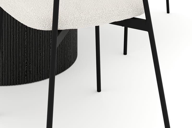 Uppveda Matbord 120 cm Rund med 4 st Lowe Matstol|Bouclear - Svart/Vit - Möbler - Bord & matgrupp - Matgrupp