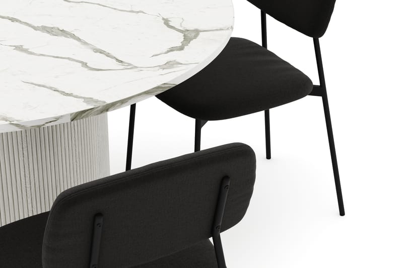 Uppveda Matbord 120 cm Rund med 4 st Lowe Matstol|Bouclear - Vit - Möbler - Bord & matgrupp - Matgrupp