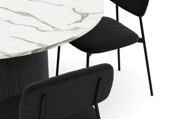Uppveda Matbord 120 cm Rund med 4 st Lowe Matstol|Svartar - Svart/Vit - Möbler - Bord & matgrupp - Matgrupp