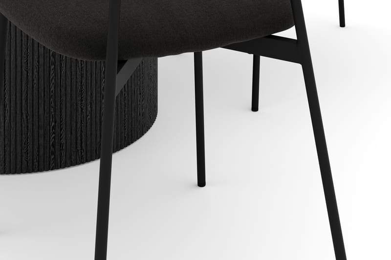 Uppveda Matbord 120 cm Rund med 4 st Lowe Matstol|Svartar - Svart/Vit - Möbler - Bord & matgrupp - Matgrupp