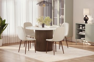 Uppveda Matbord 120 cm Rund med 4 st Nibe Matstolar - Brun - Möbler - Bord & matgrupp - Matgrupp