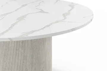 Uppveda Matbord 120 cm Rund Vitt med 4 Reciclar Matstolar - Vit/Greige - Möbler - Bord & matgrupp - Matgrupp